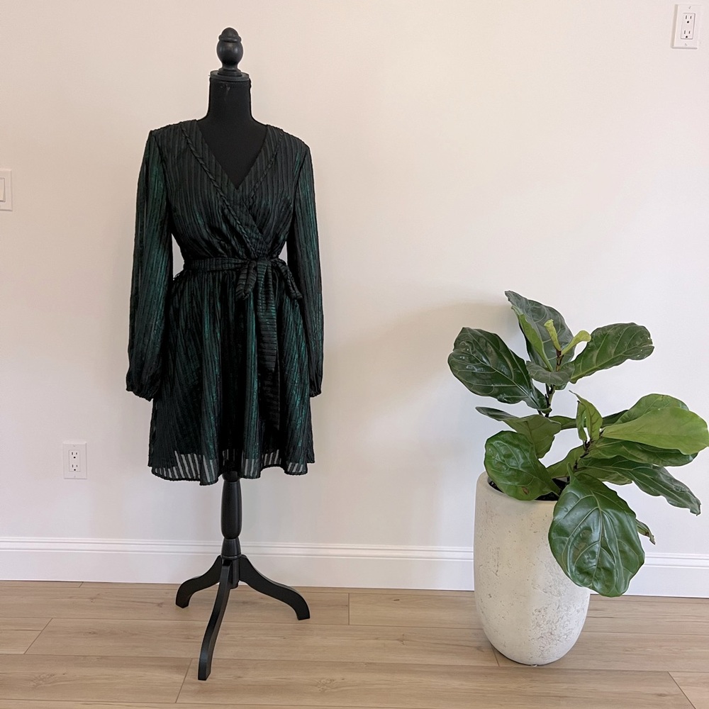 ModCloth metallic green dress. Size L.